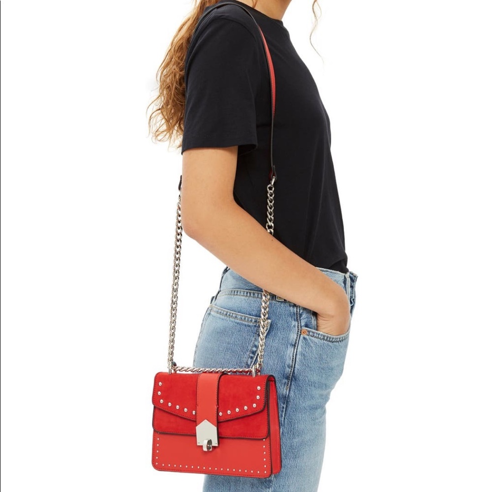 Topshop Shelby Studded Crossbody bag